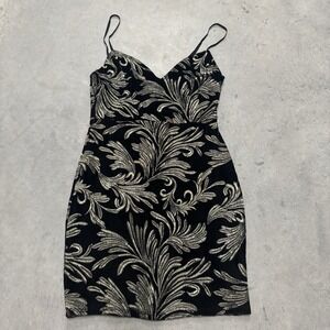 The Impeccable Pig Women's Mini‎ Dress Black Gold Size Small